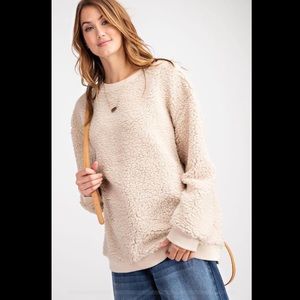 Cream Teddy Crewneck Pullover